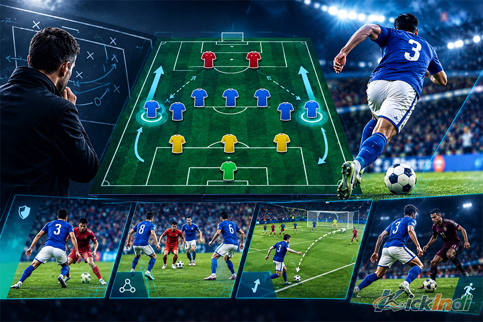 Detailed 3-5-2 formation tactical analysis and wing-back roles during a live football match