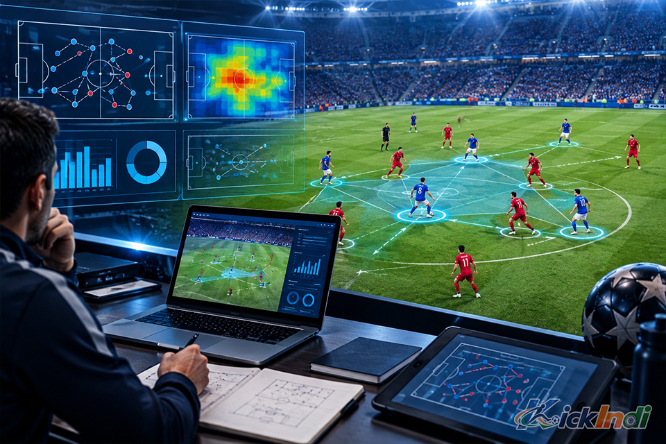 Data dashboard and heat map for analyzing positional play strategies for soccer match analysis.