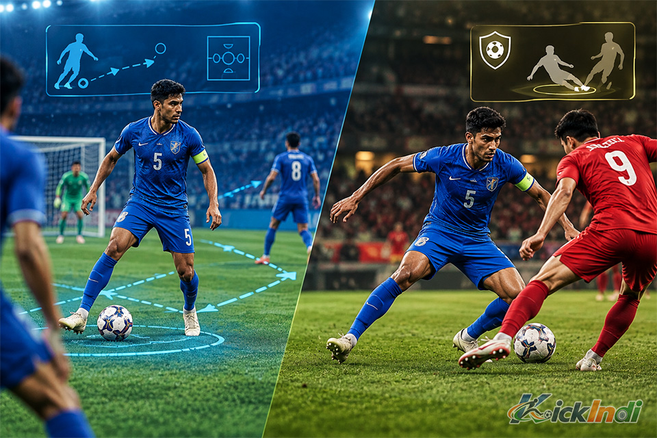 Elite centre-back balancing ball-playing ability with defensive instincts