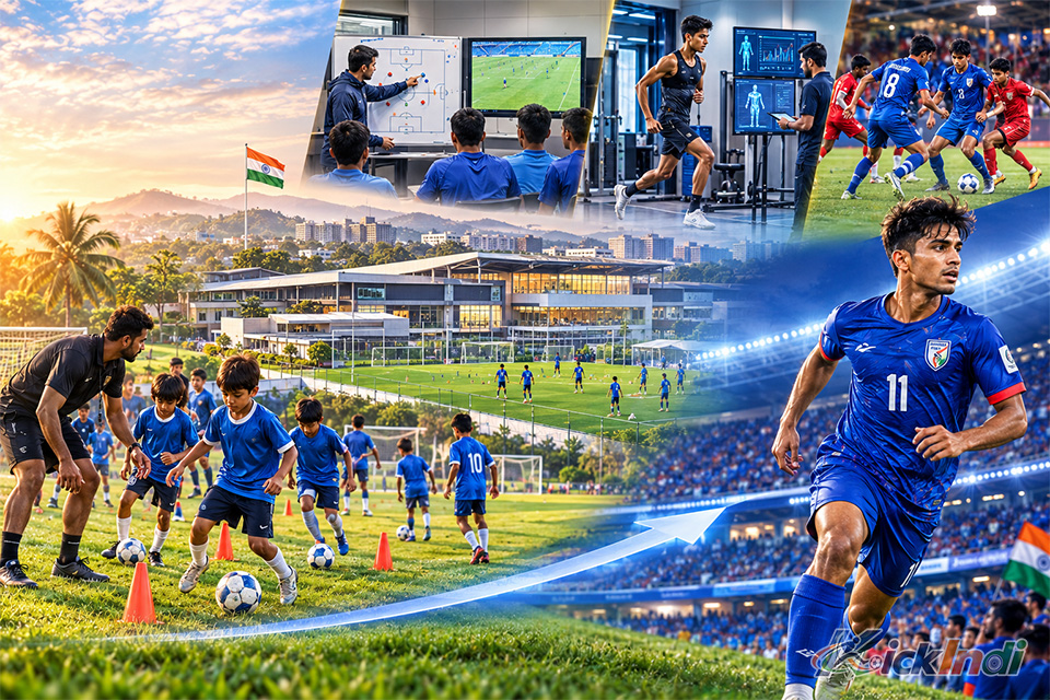 Structured Indian football academy player development pathways focusing on technical and tactical training drills