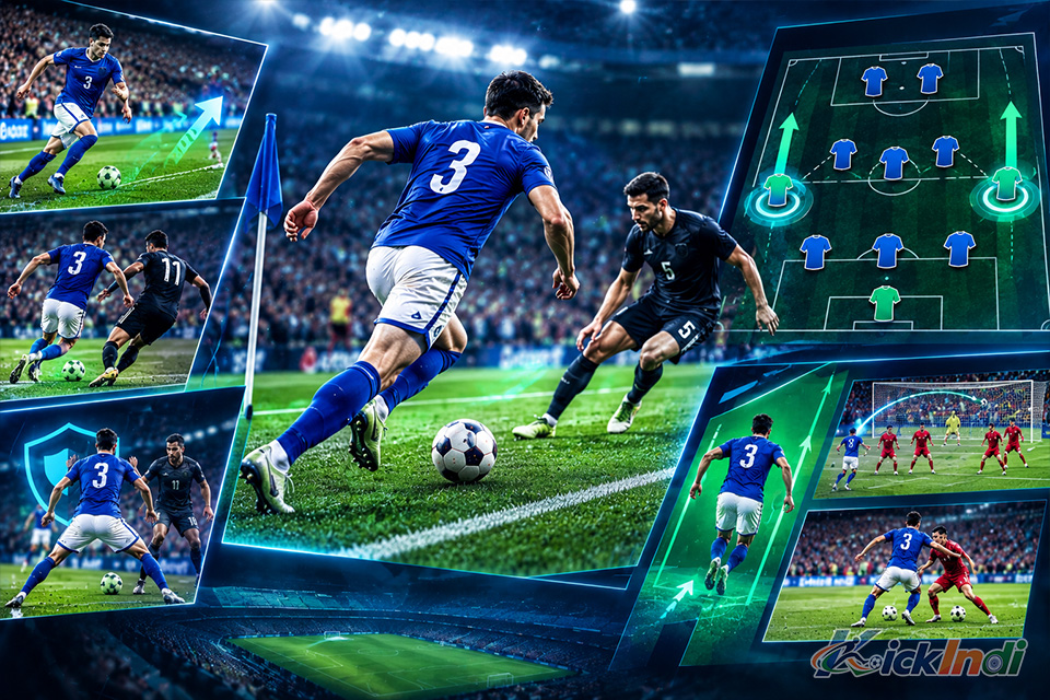 Athletic wing-back sprinting down the flank showing how modern wing-backs dominate in a 3-5-2 tactical setup