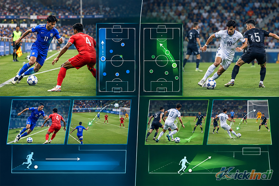 Tactical differences between touchline wingers and inverted wide forwards on the pitch
