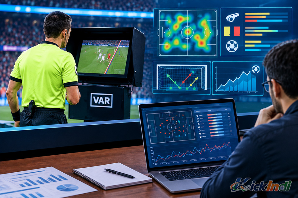 Tactical data analyzing referee decisions and VAR impact on goal expectations in football